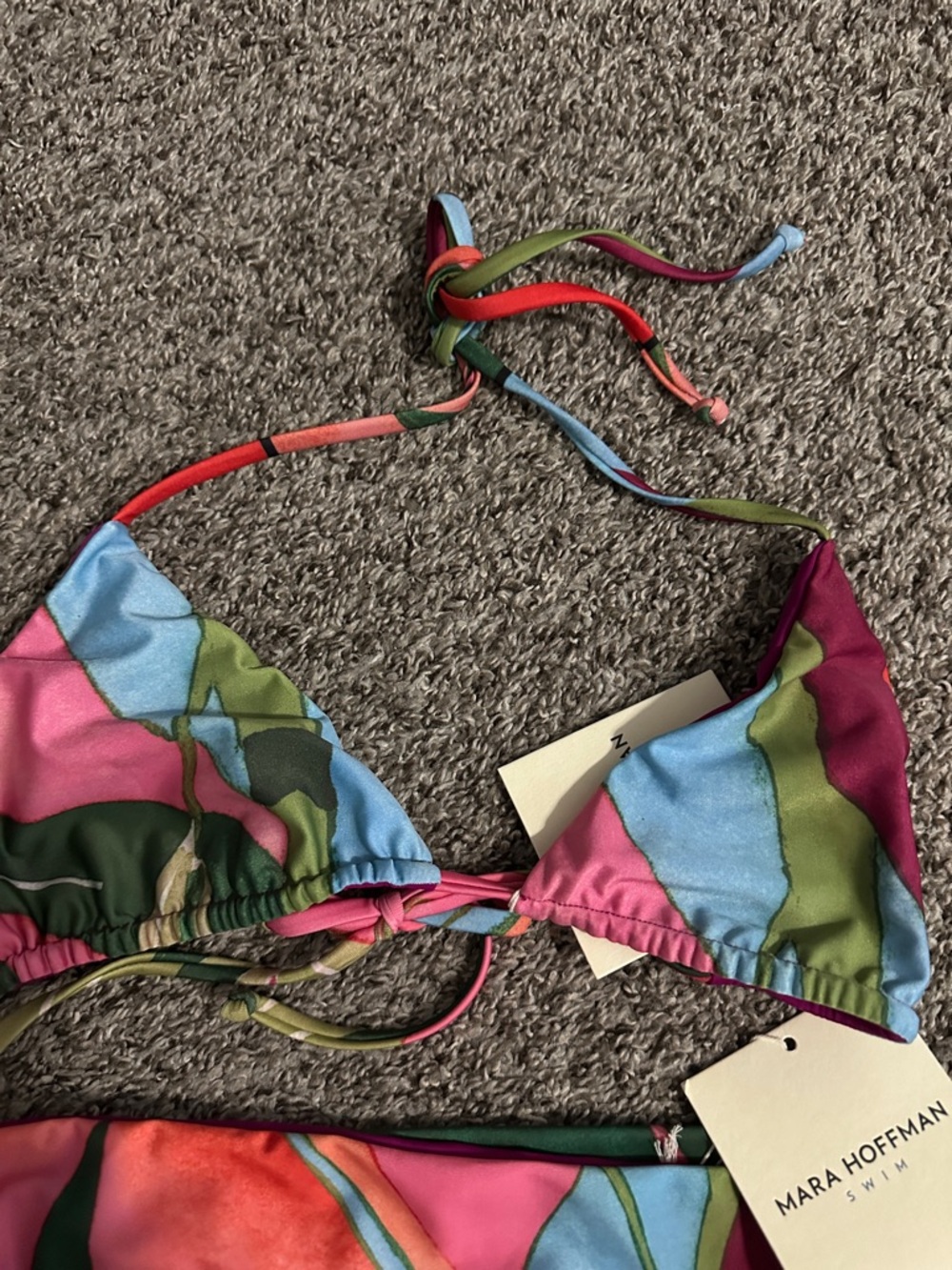 Mara Hoffman Multicolor Tropical Tie-Front Bikini Set - Picture 3 of 5